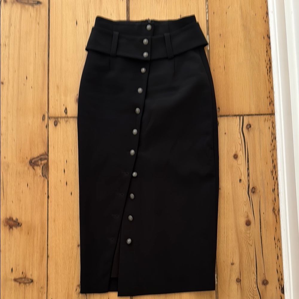Elegant Black Button-Down Skirt
